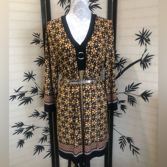 Style & Co Flower Print 3/4 Length Sleeve Above The Knee Dress Size XL - Picture 5 of 16